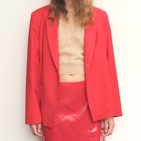 NWT J. Crew Helena Blazer In City Twill Vintage Red Size Medium - Picture 2 of 10